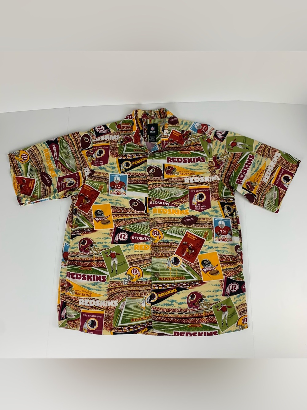 Vintage NFL Washington Redskins Y2k Hawaiian Shirt Commanders Mens Size Medium
